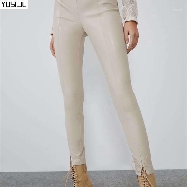 women stylish pu faux leather stretch pants 2021 solid high waist ladies pencil trousers full length streetwear bottoms, Black;white
women stylish pu faux leather stretch pants 2021 solid high waist ladies pencil trousers full length streetwear bottoms, Black;white