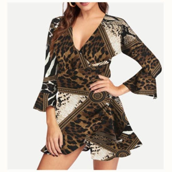 est style ladies women v-neck leopard snake printed ruffle summer beach dress sundress plus size casual dresses, Black;gray
est style ladies women v-neck leopard snake printed ruffle summer beach dress sundress plus size casual dresses, Black;gray