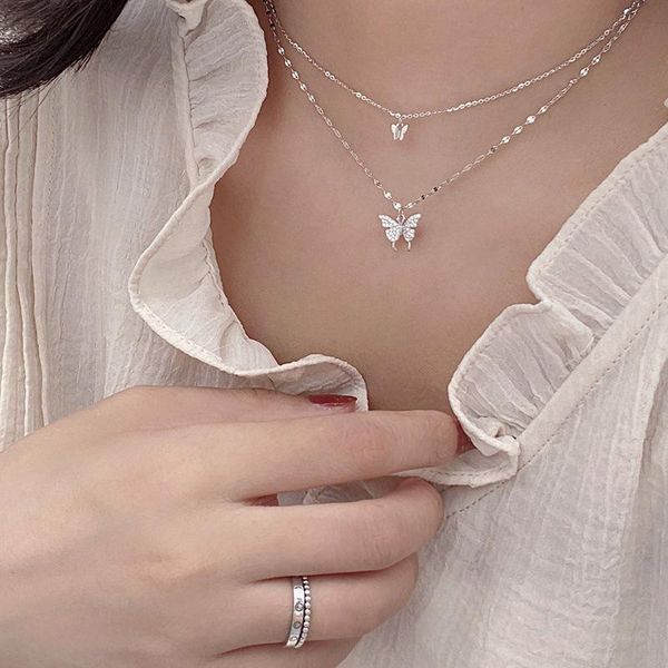 flash diamond butterfly double necklace for women simple design clavicle chain ins style crystal elegant wedding jewelry gifts chains, Silver
flash diamond butterfly double necklace for women simple design clavicle chain ins style crystal elegant wedding jewelry gifts chains, Silver