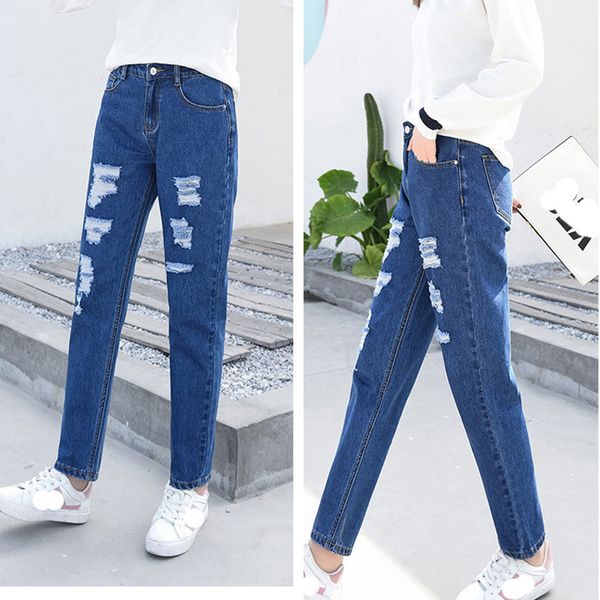 dark blue pancil pants women high waist slim hole ripped denim jeans casual stretch ny trousers
dark blue pancil pants women high waist slim hole ripped denim jeans casual stretch ny trousers