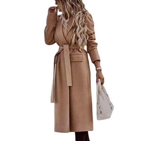 women's trench coats autumn winter women's woolen coat fashion lapel windbreaker long slim show thin upper outer garmen, Tan;black
women's trench coats autumn winter women's woolen coat fashion lapel windbreaker long slim show thin upper outer garmen, Tan;black