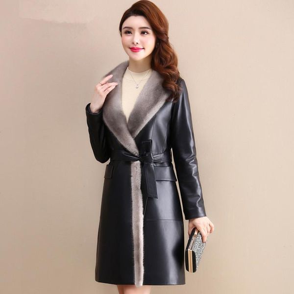 women's leather & faux genuine winter jacket collar down jackets for women real sheepskin coat chaqueta mujer my, Black
women's leather & faux genuine winter jacket collar down jackets for women real sheepskin coat chaqueta mujer my, Black