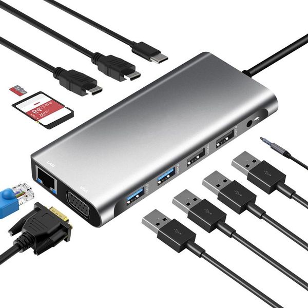 in 1 usb type c hub 3.1 dual ethernet /network port/vga to expand mst multi-screen display for docking stations
in 1 usb type c hub 3.1 dual ethernet /network port/vga to expand mst multi-screen display for docking stations
