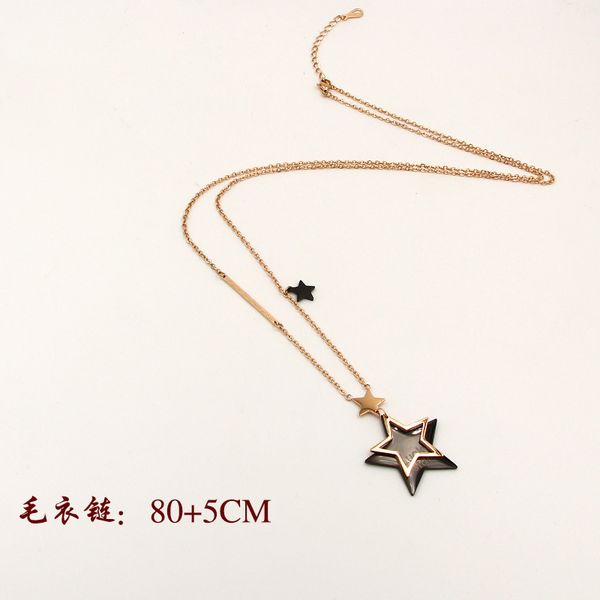 m1-501 four big small five pointed stars english long rose gold fur clothing chain japanese and korean women's titanium steel necklace, Silver
m1-501 four big small five pointed stars english long rose gold fur clothing chain japanese and korean women's titanium steel necklace, Silver