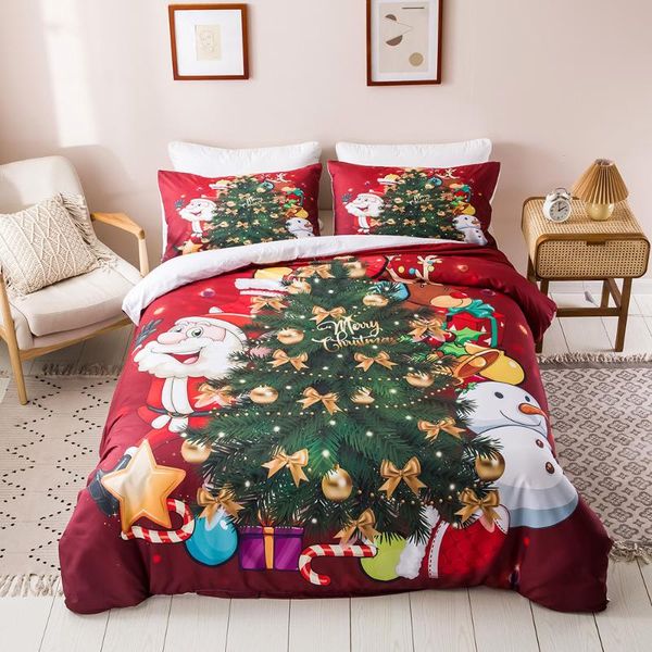bedding sets christmas series 3d digital printing cross-border supply set of three