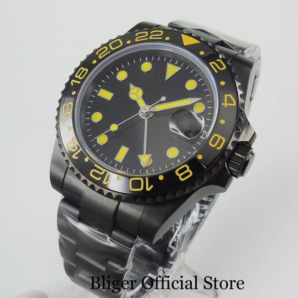 bliger pvd plated 40mm black automatic men watch sterile dial yellow markers mental bracelet saffier glass gmt function, Slivery;brown
bliger pvd plated 40mm black automatic men watch sterile dial yellow markers mental bracelet saffier glass gmt function, Slivery;brown