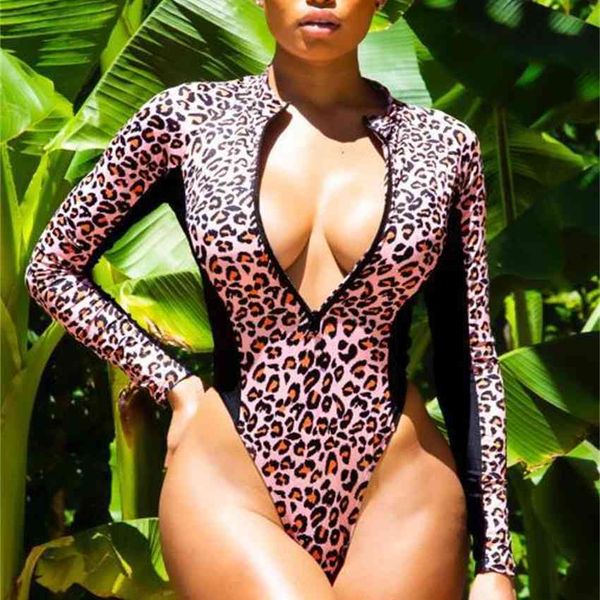 factory0egl matching 2021 new bikini women's leopard print color front zipper long sleeve sunscreen one-piece swimsuit, White;black
factory0egl matching 2021 new bikini women's leopard print color front zipper long sleeve sunscreen one-piece swimsuit, White;black