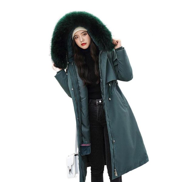 women's down & parkas 2021 winter removable fur lining parka coat women long hooded fashion waist drawstring warm ladies large size out, Black
women's down & parkas 2021 winter removable fur lining parka coat women long hooded fashion waist drawstring warm ladies large size out, Black