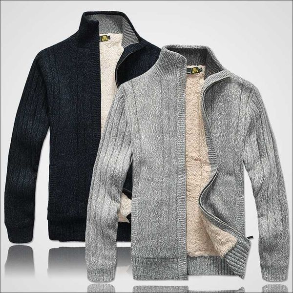 men's winter sweater male clothes thick fleece casual cardigan knitted sweater for men coat warm 211221, White;black
men's winter sweater male clothes thick fleece casual cardigan knitted sweater for men coat warm 211221, White;black