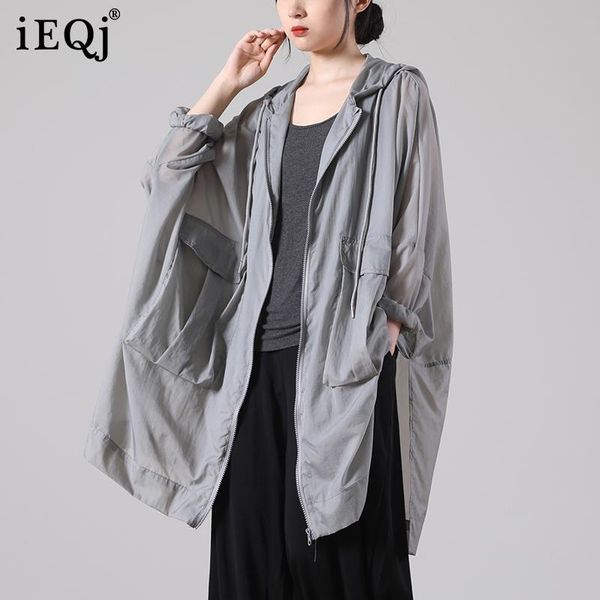 women's jackets ieqj loose green hooded hem slit mid-length sun protection jacket long sleeve women coat fashion tide summer 2021, Black;brown
women's jackets ieqj loose green hooded hem slit mid-length sun protection jacket long sleeve women coat fashion tide summer 2021, Black;brown