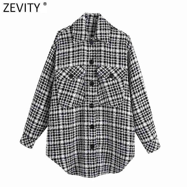 zevity autumn winter women vintage black white plaid shirt coat femme long sleeve casual loose pocket jacket chic ct630 210419, Black;brown
zevity autumn winter women vintage black white plaid shirt coat femme long sleeve casual loose pocket jacket chic ct630 210419, Black;brown