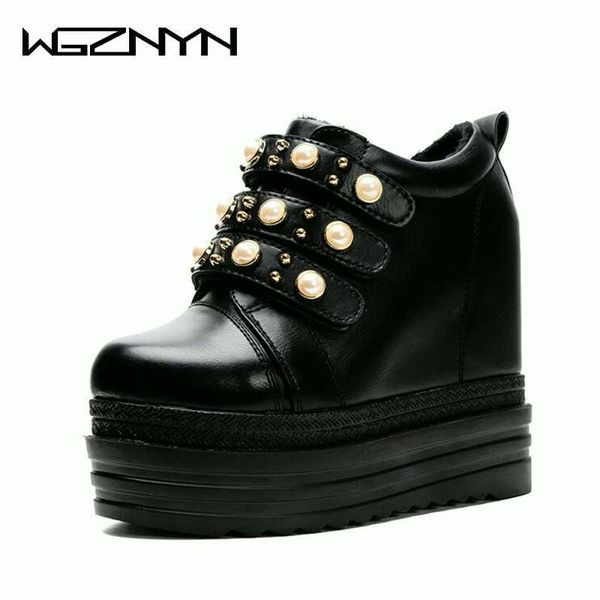 dress shoes brand women high platform wedge sneakers solid hidden heel casual woman 2021 autumn thick bottom female boots w5, Black
dress shoes brand women high platform wedge sneakers solid hidden heel casual woman 2021 autumn thick bottom female boots w5, Black