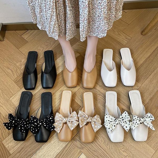 med shoes woman 2021 square heel female slippers butterfly-knot mules luxury slides cover toe block soft designer hoof, Black
med shoes woman 2021 square heel female slippers butterfly-knot mules luxury slides cover toe block soft designer hoof, Black