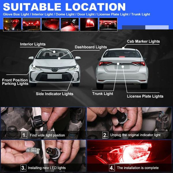 emergency lights 20pcs red t10 led cob bulb w5w wedge car interior light map dome lamp 168 194 bulbs
emergency lights 20pcs red t10 led cob bulb w5w wedge car interior light map dome lamp 168 194 bulbs