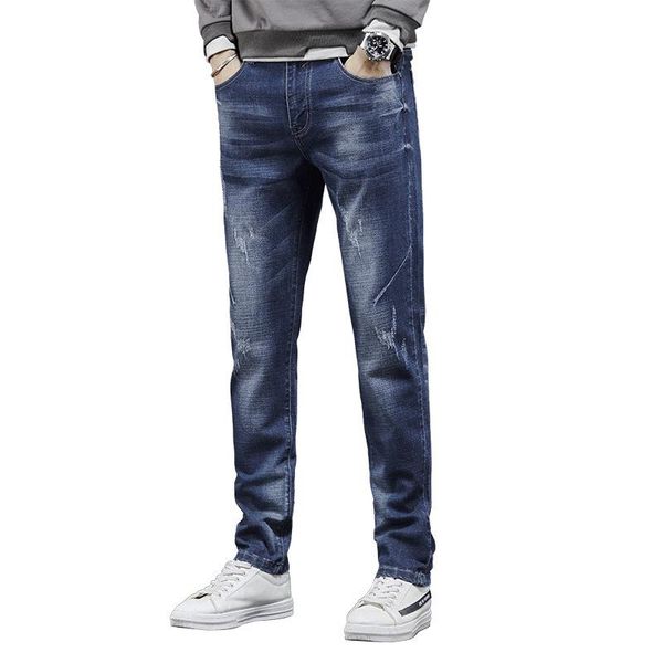 men's jeans 2021 cotton denim men autumn brand business straight casual jean pants big size 38, Blue 
men's jeans 2021 cotton denim men autumn brand business straight casual jean pants big size 38, Blue