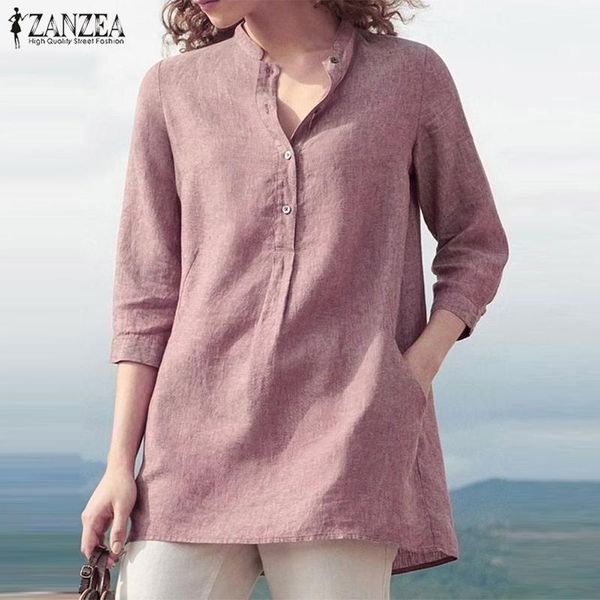 women's blouses & shirts summer women blouse zanzea stylish v neck 3/4 sleeve elegant solid ol work blusas femininas shirt casual tuni, White
women's blouses & shirts summer women blouse zanzea stylish v neck 3/4 sleeve elegant solid ol work blusas femininas shirt casual tuni, White