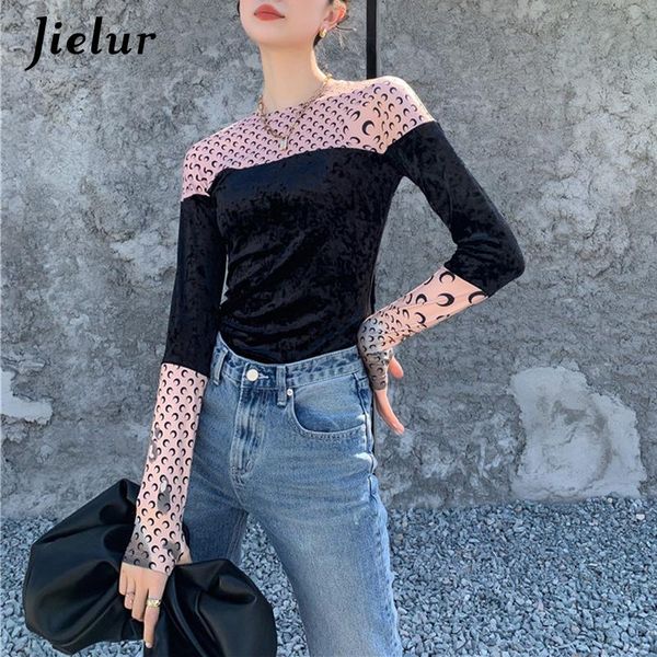 women's t-shirt hit color stitching moon print women velvet chic stretch slim bottoming tees long-sleeved female, White
women's t-shirt hit color stitching moon print women velvet chic stretch slim bottoming tees long-sleeved female, White