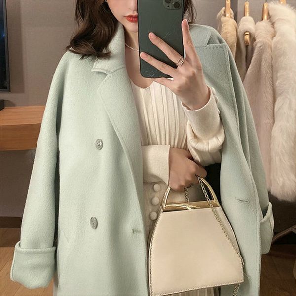 winter wool long women casual office lady trench coat female button solid jacket korea clothing loose outerwear 201224, Black
winter wool long women casual office lady trench coat female button solid jacket korea clothing loose outerwear 201224, Black