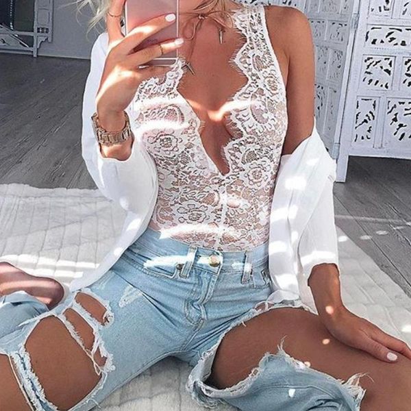 women's jumpsuits & rompers deep v neck bodysuit for women lace sheer bodycon body feminino splice mesh clubwear female playsuit rs8050, Black;white
women's jumpsuits & rompers deep v neck bodysuit for women lace sheer bodycon body feminino splice mesh clubwear female playsuit rs8050, Black;white