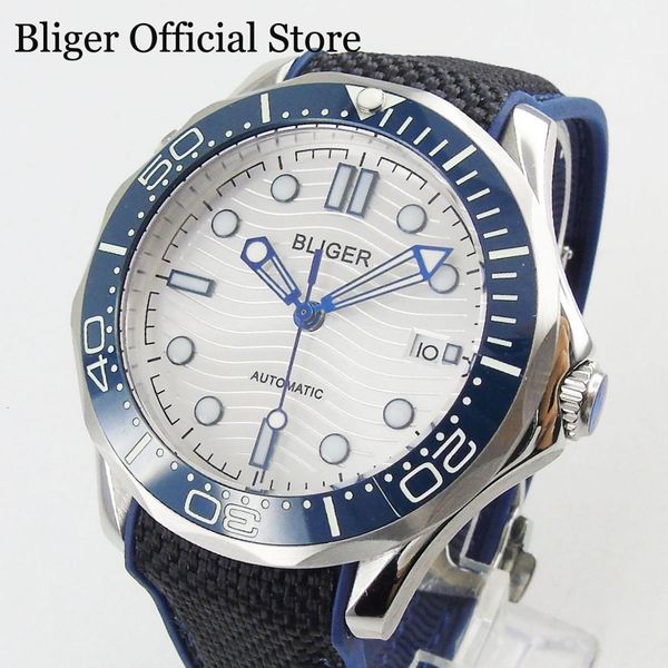 bliger automatic watch with sapphire glass white dial luxury 41mm, Slivery;brown 
bliger automatic watch with sapphire glass white dial luxury 41mm, Slivery;brown
