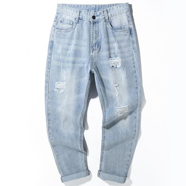 men's loose jeans blue denim fashion men pencil pants slim hole long high waist straight
men's loose jeans blue denim fashion men pencil pants slim hole long high waist straight