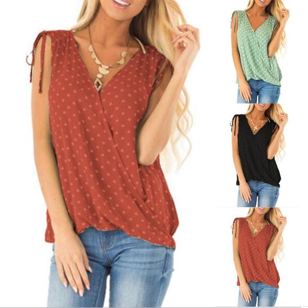 women's blouses & shirts fashion polka dot sleeveless blouse women summer tank chiffon v-neck female casual blusas y camisas, White
women's blouses & shirts fashion polka dot sleeveless blouse women summer tank chiffon v-neck female casual blusas y camisas, White
