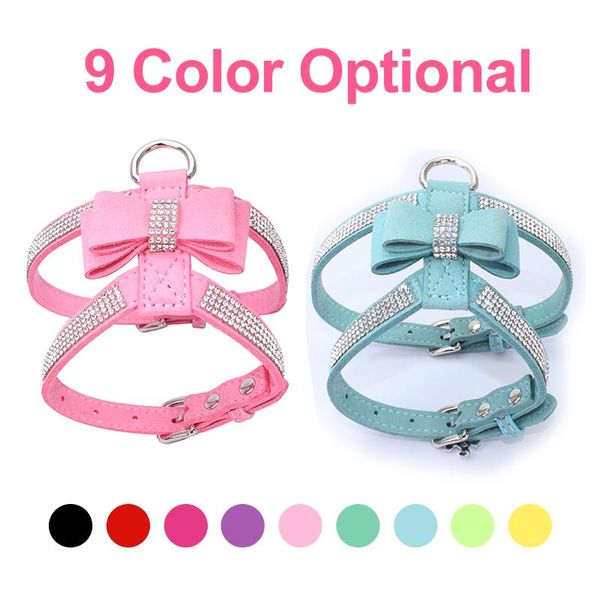 soft suede dog harness leash set vest adjustable shining diamonds bow rhinestone pet cat collar harnesses for small medium dogs collars & le
soft suede dog harness leash set vest adjustable shining diamonds bow rhinestone pet cat collar harnesses for small medium dogs collars & le