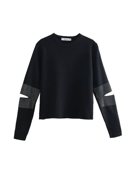 bbwm woman shinning beading hole sleeve black sweater fashion women o-neck pullovers casual female knitwear 210520, White;black
bbwm woman shinning beading hole sleeve black sweater fashion women o-neck pullovers casual female knitwear 210520, White;black
