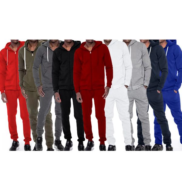 hooded tracksuits cardigan jacket pure color fall winter style european and american sports men's fashion casual suit, Gray
hooded tracksuits cardigan jacket pure color fall winter style european and american sports men's fashion casual suit, Gray