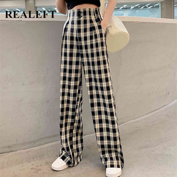 spring summer vintage plaid women wide leg pants high waist loose suits female office lady long trousers 210428, Black;white
spring summer vintage plaid women wide leg pants high waist loose suits female office lady long trousers 210428, Black;white