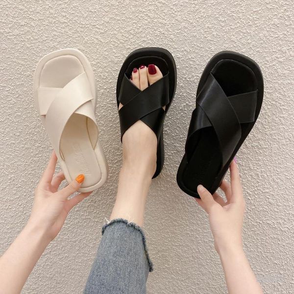 slippers women 2021 solid thick bottom retro flat sandals female outdoor comfortable summer shoes ladies slides footwear, Black
slippers women 2021 solid thick bottom retro flat sandals female outdoor comfortable summer shoes ladies slides footwear, Black