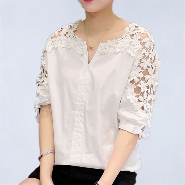 summer women lace blouses fashion woman shirt hollow out casual short sleeve shirts plus size clothing 5xl 210607, White
summer women lace blouses fashion woman shirt hollow out casual short sleeve shirts plus size clothing 5xl 210607, White