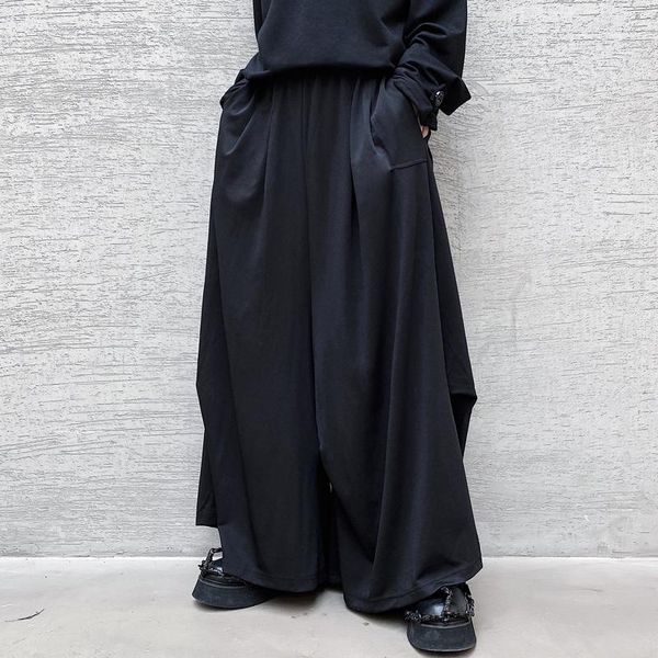 men's pants japan style wide leg casual male streetwear vintage loose harem trousers skirt pant stage fashion show clothing1, Black
men's pants japan style wide leg casual male streetwear vintage loose harem trousers skirt pant stage fashion show clothing1, Black