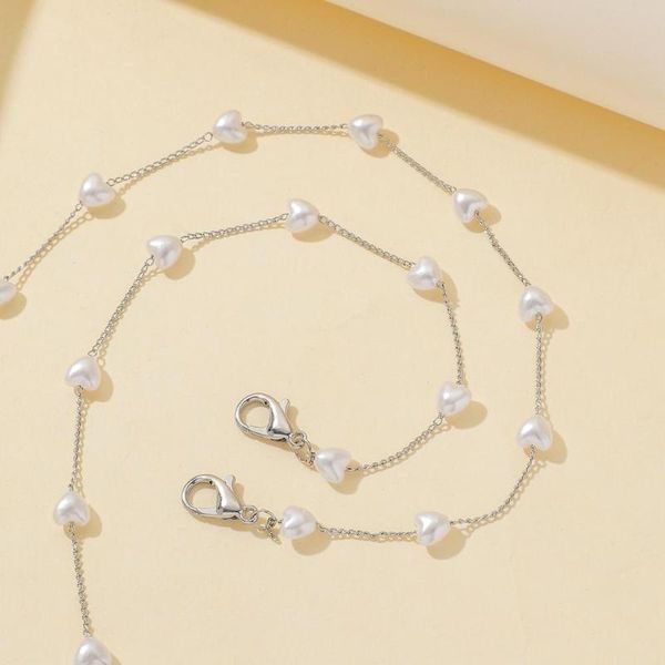 chains hanging rope love-shape pearl anti-lost chain for glasses mask, Silver
chains hanging rope love-shape pearl anti-lost chain for glasses mask, Silver