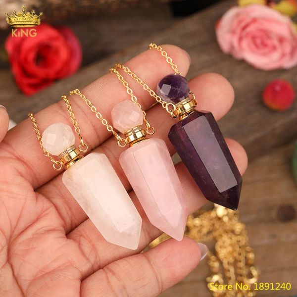 faceted roses ametysts quartz point pendant necklace for women white jades perfume bottle essential oil vials jewelry findings necklaces, Silver
faceted roses ametysts quartz point pendant necklace for women white jades perfume bottle essential oil vials jewelry findings necklaces, Silver