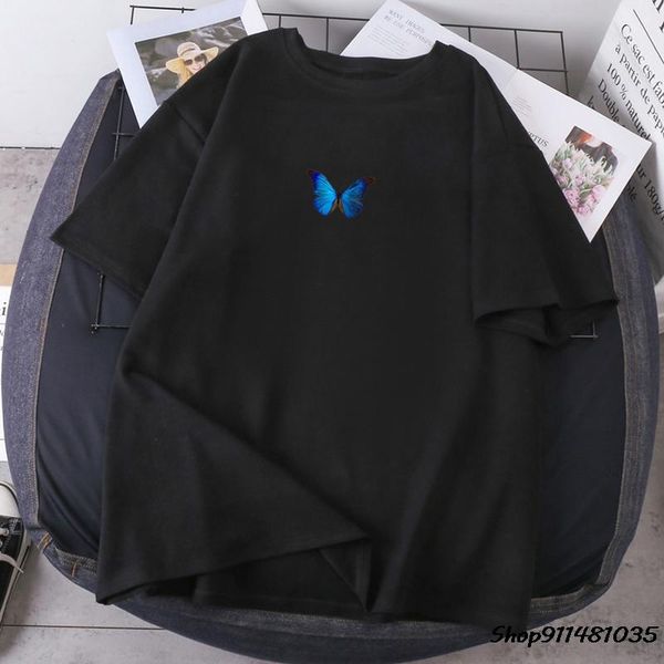 the blue butterfly t-shirts for woman summer black o-neck lady clothes 2021 hip hop short sleeve polyester tees k- female women's t-shi, White
the blue butterfly t-shirts for woman summer black o-neck lady clothes 2021 hip hop short sleeve polyester tees k- female women's t-shi, White