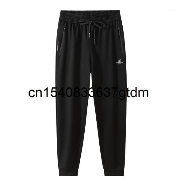 spring 2021 men's fattening plus size elastic waist sports pants, Black 
spring 2021 men's fattening plus size elastic waist sports pants, Black