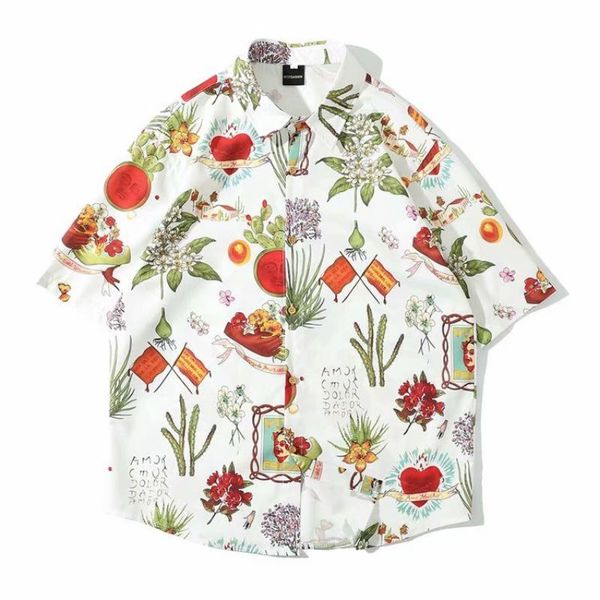 summer short-sleeved shirt men's all-match full-print hip-hop streetwear hawaii harajuku loose beach casual shirts, White;black
summer short-sleeved shirt men's all-match full-print hip-hop streetwear hawaii harajuku loose beach casual shirts, White;black