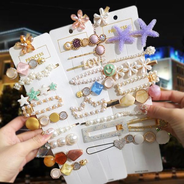hair accessories fashion clips pins acrylic geometric pearl crystal for women girls flower leaf starfish barrettes set
hair accessories fashion clips pins acrylic geometric pearl crystal for women girls flower leaf starfish barrettes set