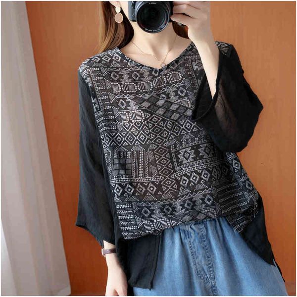 women's t-shirt arrival spring summer arts style women o-neck loose t-shirt vintage print patchwork cotton linen tee shirt femme t, White
women's t-shirt arrival spring summer arts style women o-neck loose t-shirt vintage print patchwork cotton linen tee shirt femme t, White