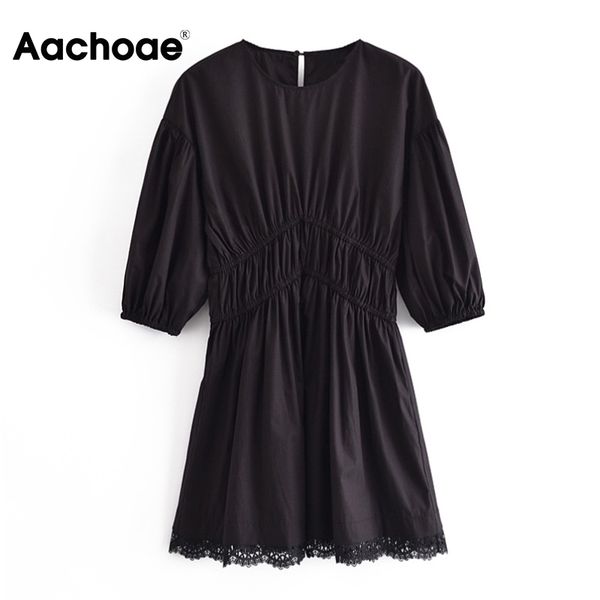 aachoae summer elegant black dress lace patchwork party mini dress lantern sleeve back hollow out chic dress vestidos mujer 210413, Black;gray
aachoae summer elegant black dress lace patchwork party mini dress lantern sleeve back hollow out chic dress vestidos mujer 210413, Black;gray