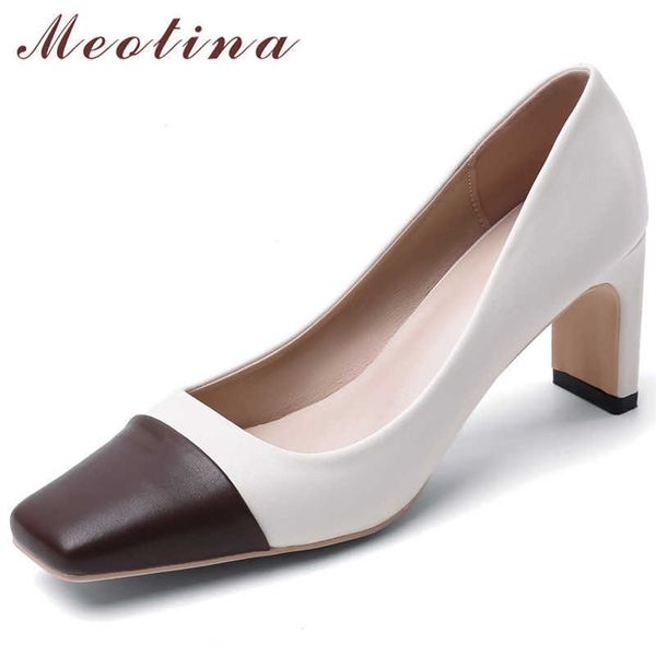meotina pumps natural genuine leather women shoes square toe high heels block heel office ladies footwear spring white size 41 210608, Black
meotina pumps natural genuine leather women shoes square toe high heels block heel office ladies footwear spring white size 41 210608, Black