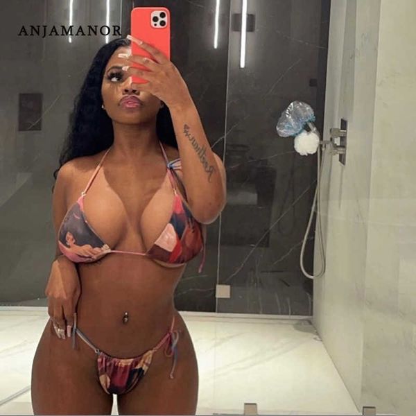 swimwear anjamanor micro thong bikini 2021 woman summer beach outfits two piece set trendy printed swimsuits bathing suit d87-bc12, White;black
swimwear anjamanor micro thong bikini 2021 woman summer beach outfits two piece set trendy printed swimsuits bathing suit d87-bc12, White;black