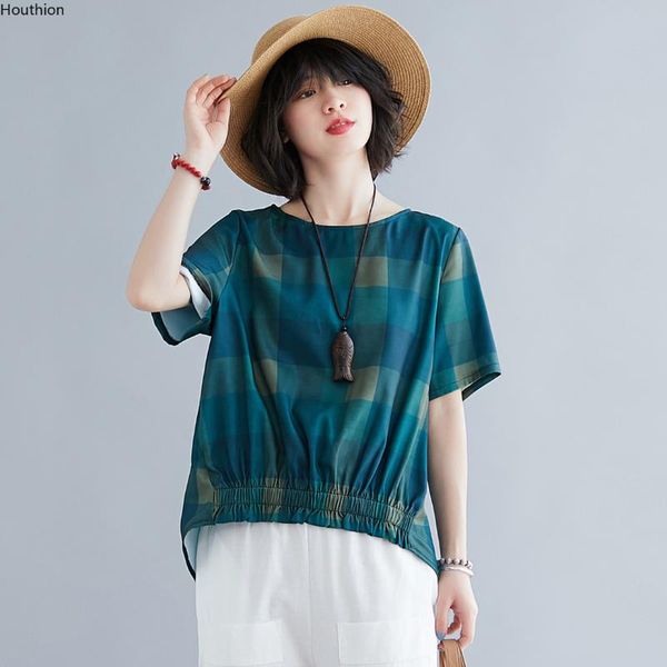 women's blouses & shirts houthion cotton plus size shirt plaid short sleeve korean casual fashion blusas office lady, White
women's blouses & shirts houthion cotton plus size shirt plaid short sleeve korean casual fashion blusas office lady, White