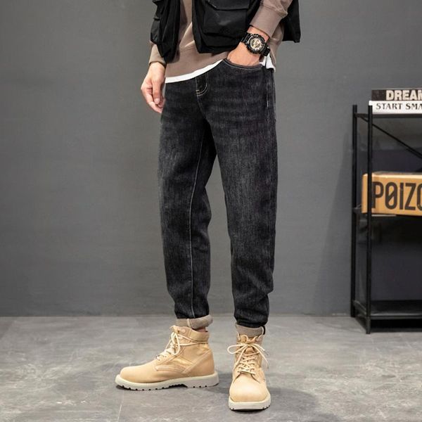 men's jeans korean style fashion men retro black gray elastic vintage designer slim casual denim pencil pants, Blue
men's jeans korean style fashion men retro black gray elastic vintage designer slim casual denim pencil pants, Blue