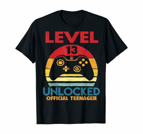 official teenager 13th birthday t-shirt level 13 unlocked t-shirt, White;black 
official teenager 13th birthday t-shirt level 13 unlocked t-shirt, White;black