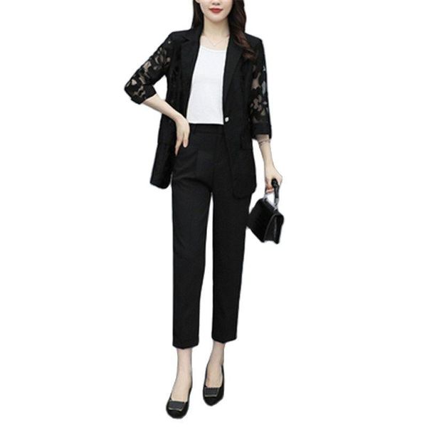 women's suits & blazers large size suit 2021 single button summer temperament lace 7 / 4 sleeve coat women and jackets a535, White;black
women's suits & blazers large size suit 2021 single button summer temperament lace 7 / 4 sleeve coat women and jackets a535, White;black