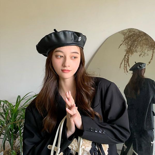 berets autumn/winter beret for women pu leather letter d trendy girls warm sweet cool beauty colour windproof commuter shopping, Blue;gray
berets autumn/winter beret for women pu leather letter d trendy girls warm sweet cool beauty colour windproof commuter shopping, Blue;gray