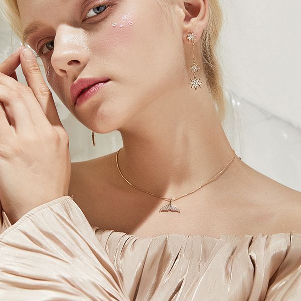 new 925 sterling silver fish tail pendant box chain necklace luxury glisten full aaa zircon necklaces gift girl fine accessories
new 925 sterling silver fish tail pendant box chain necklace luxury glisten full aaa zircon necklaces gift girl fine accessories