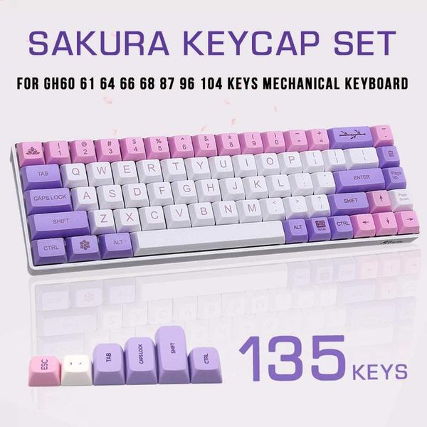 keyboards 135 keys sakura keycap xda profile sublimation pbt keycaps for gh60 61 64 66 68 87 96 104 mechanical keyboard
keyboards 135 keys sakura keycap xda profile sublimation pbt keycaps for gh60 61 64 66 68 87 96 104 mechanical keyboard